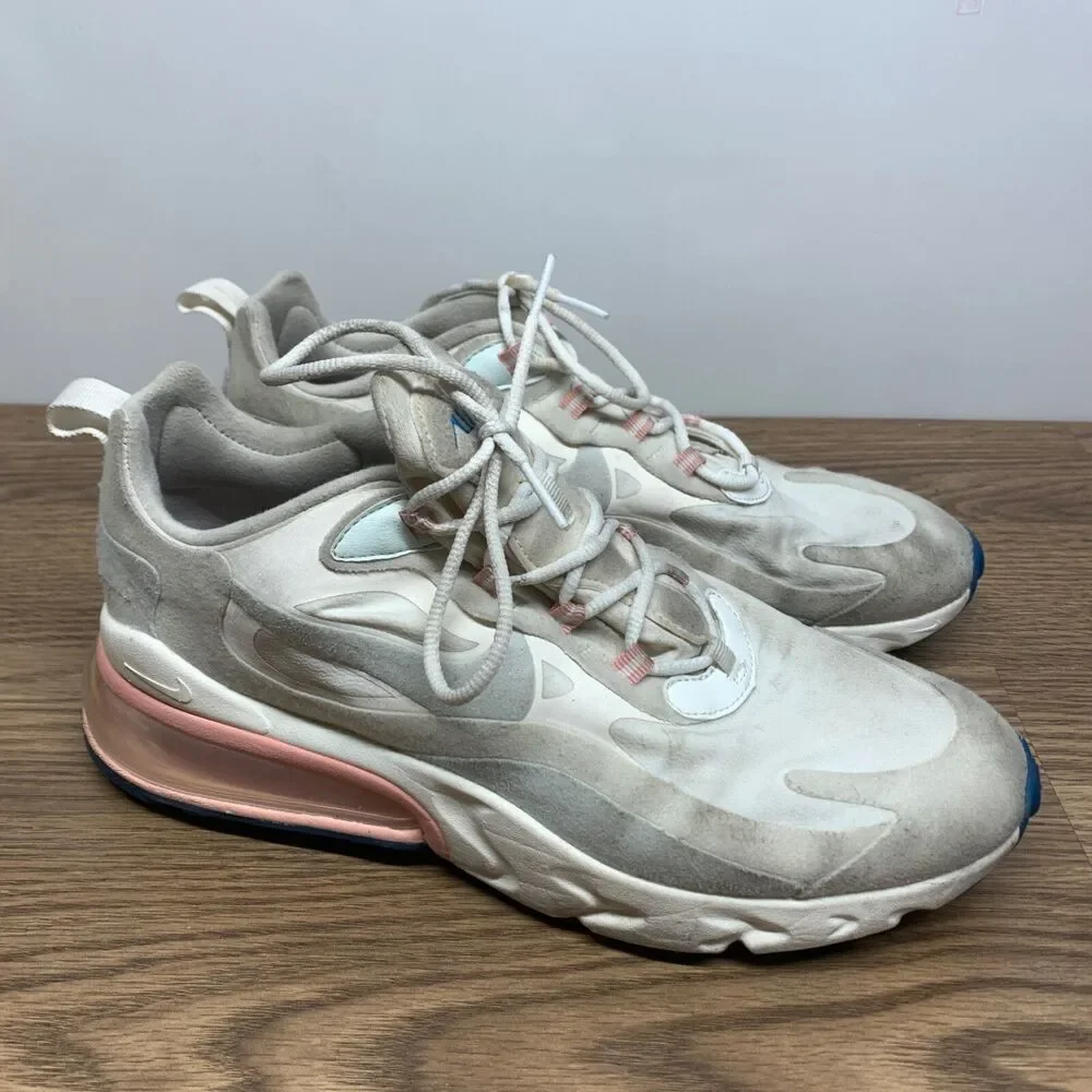 Nike Air Max React 270 Men Size 8.5 A04971-100 White‎ Ghost Aqua Running Shoes